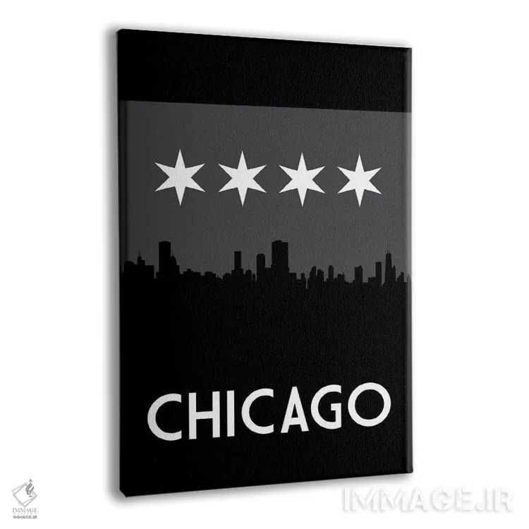 تابلو خط افق شیکاگو در شب اثر پرینتهای بنتون پارک (استودیو/گالری هنری) - نمای پرسپکتیو محصول