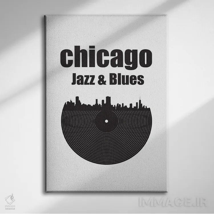 تابلو جاز و بلوز شیکاگو اثر پرینتهای بنتون پارک (استودیو/گالری هنری) - نمای روبهرو روی دیوار