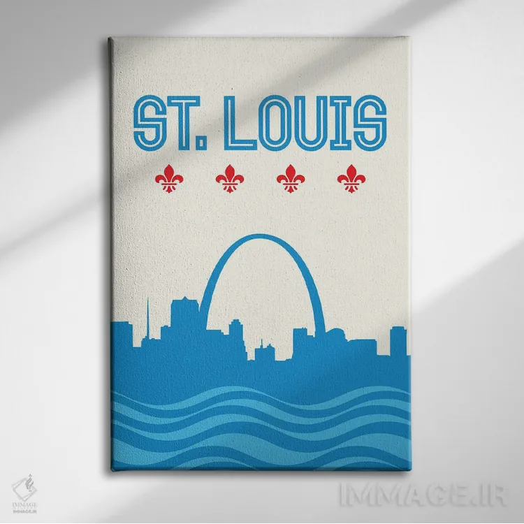تابلو خط افق سنت لوئیس اثر پرینتهای بنتون پارک (استودیو/گالری هنری) - نمای روبهرو روی دیوار