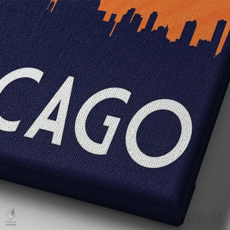 تابلو خط افق شیکاگو اثر پرینتهای بنتون پارک (استودیو/گالری هنری) - نمای نزدیک بافت بوم