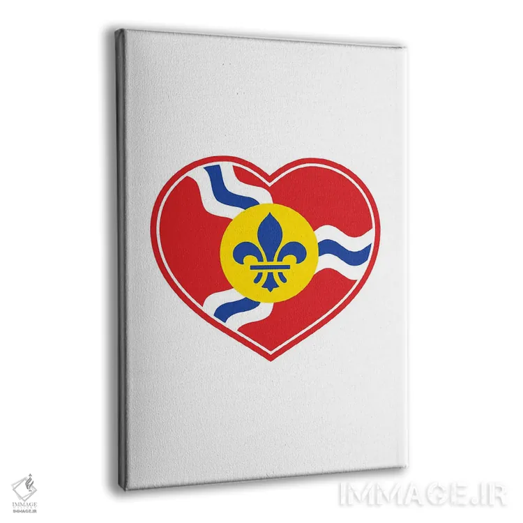 تابلو قلب با پرچم سنت لوئیس اثر پرینتهای بنتون پارک (استودیو/گالری هنری) - نمای پرسپکتیو محصول