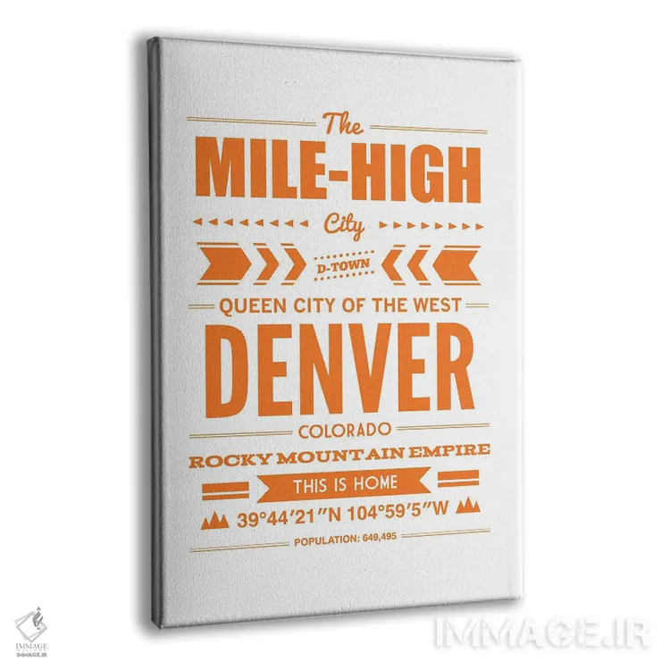 تابلو تایپوگرافی دنور اثر پرینتهای بنتون پارک (استودیو/گالری هنری) - نمای پرسپکتیو محصول