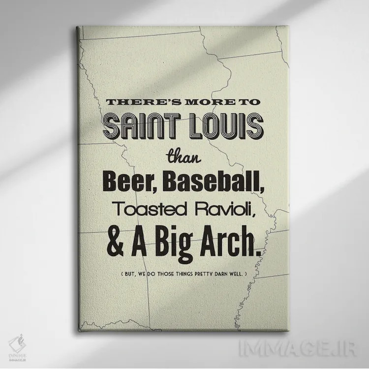 تابلو سنت لوئیس فراتر از اینهاست اثر پرینتهای بنتون پارک (استودیو/گالری هنری) - نمای روبهرو روی دیوار