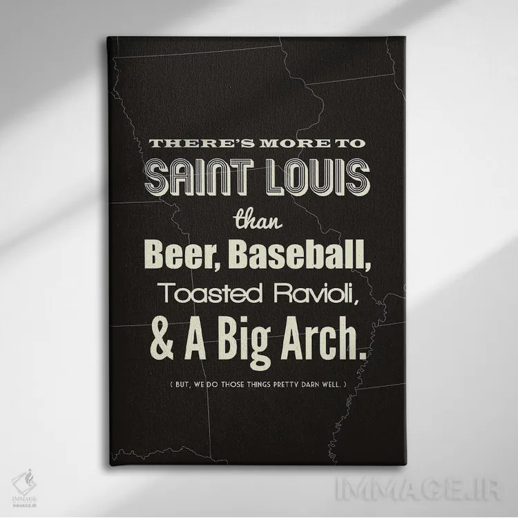 تابلو سنت لوئیس فراتر از اینهاست اثر پرینتهای بنتون پارک (استودیو/گالری هنری) - نمای روبهرو روی دیوار
