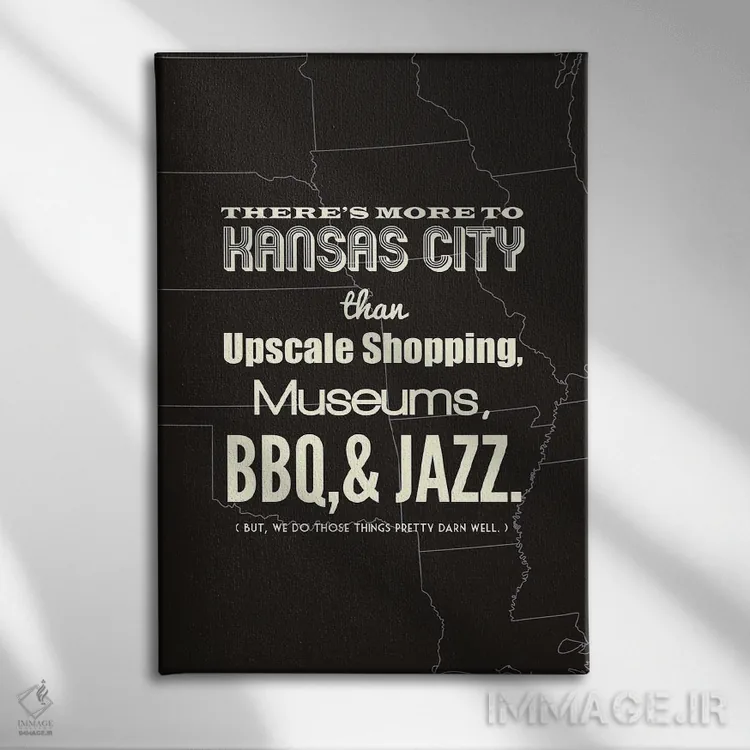 تابلو کانزاسسیتی فراتر از اینهاست اثر پرینتهای بنتون پارک (استودیو/گالری هنری) - نمای روبهرو روی دیوار