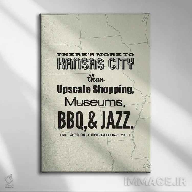 تابلو کانزاسسیتی فراتر از اینهاست اثر پرینتهای بنتون پارک (استودیو/گالری هنری) - نمای روبهرو روی دیوار