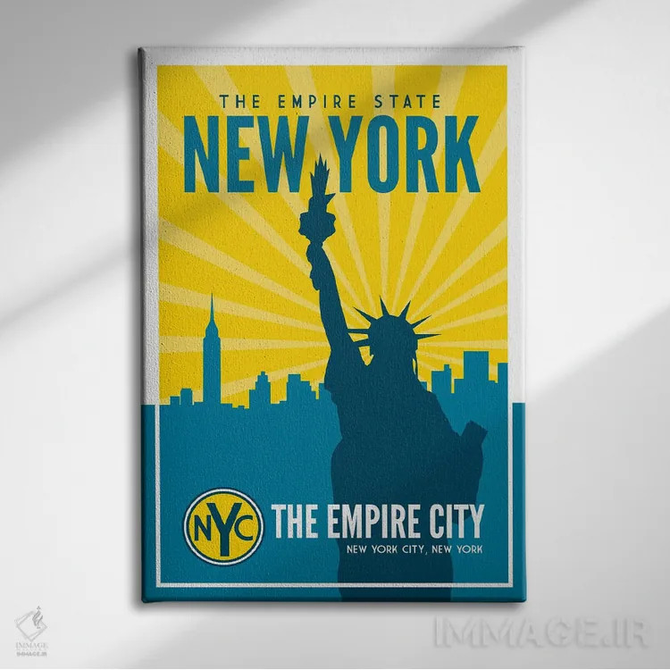 تابلو ایالت امپایر نیویورک (نام مستعار ایالت نیویورک) اثر پرینتهای بنتون پارک (استودیو/گالری هنری) - نمای روبهرو روی دیوار