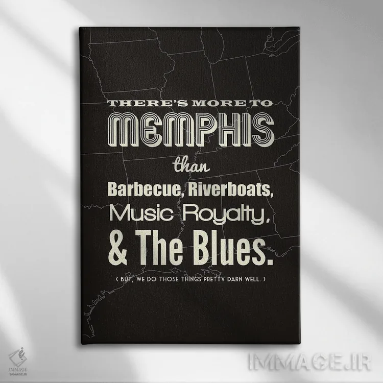 تابلو ممفیس فراتر از اینهاست اثر پرینتهای بنتون پارک (استودیو/گالری هنری) - نمای روبهرو روی دیوار