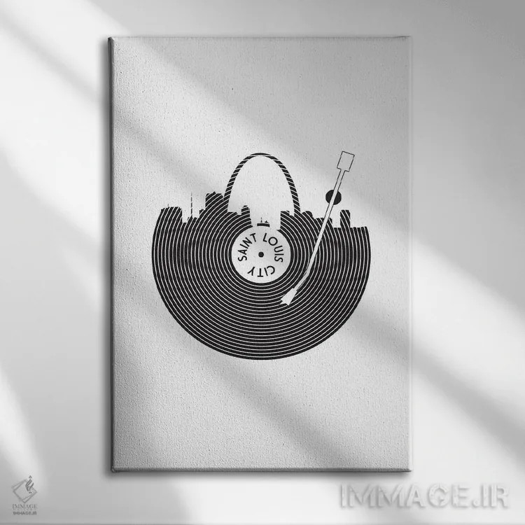 تابلو صفحه گرامافون سنت لوئیس اثر پرینتهای بنتون پارک (استودیو/گالری هنری) - نمای روبهرو روی دیوار