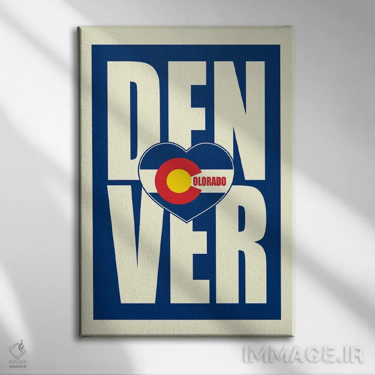 تابلو قلب تایپوگرافی دنور اثر پرینتهای بنتون پارک (استودیو/گالری هنری) - نمای روبهرو روی دیوار