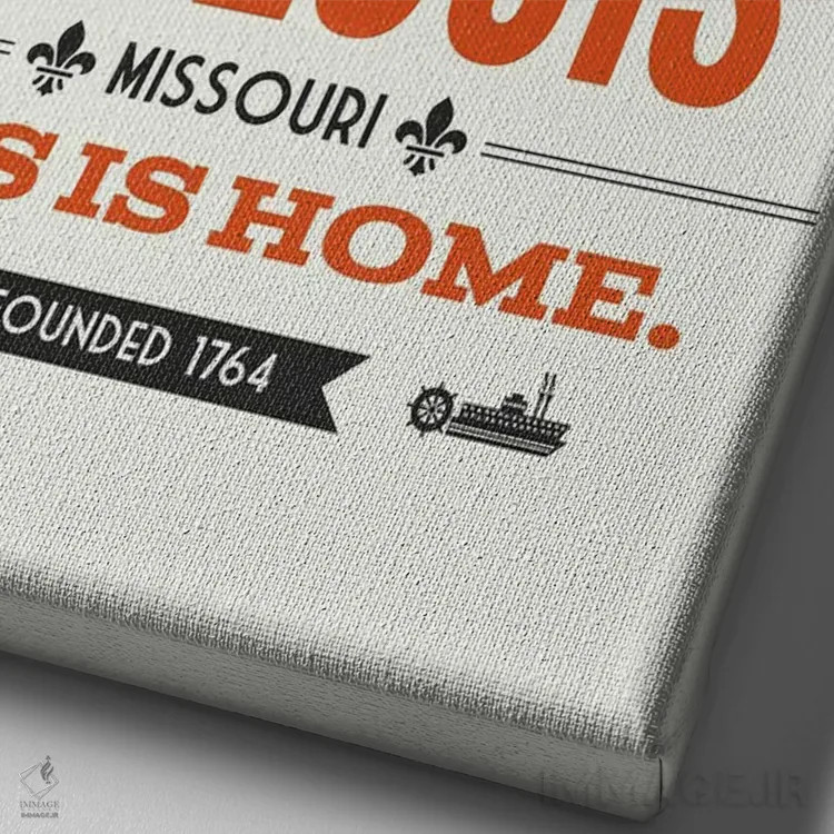 تابلو سنت لوئیس: اینجا خانه است اثر پرینتهای بنتون پارک (استودیو/گالری هنری) - نمای نزدیک بافت بوم