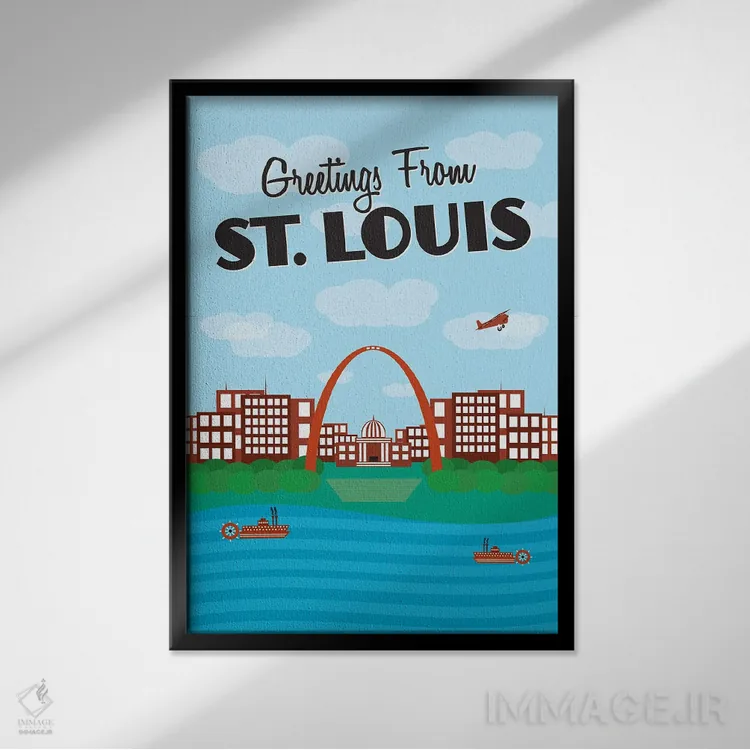 تابلو درود از سنت لوئیس اثر پرینتهای بنتون پارک (استودیو/گالری هنری) - نمای قابدار مشکی