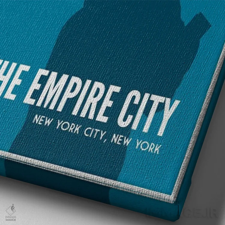 تابلو ایالت امپایر نیویورک (نام مستعار ایالت نیویورک) اثر پرینتهای بنتون پارک (استودیو/گالری هنری) - نمای نزدیک بافت بوم