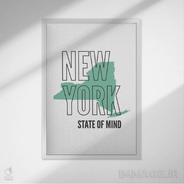 تابلو حال و هوای نیویورک اثر پرینتهای بنتون پارک (استودیو/گالری هنری) - نمای قابدار سفید