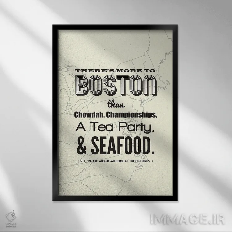 تابلو بوستون فراتر از اینهاست اثر پرینتهای بنتون پارک (استودیو/گالری هنری) - نمای قابدار مشکی