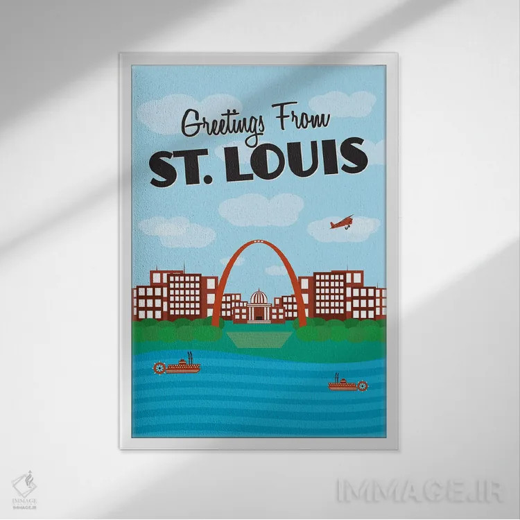 تابلو درود از سنت لوئیس اثر پرینتهای بنتون پارک (استودیو/گالری هنری) - نمای قابدار سفید