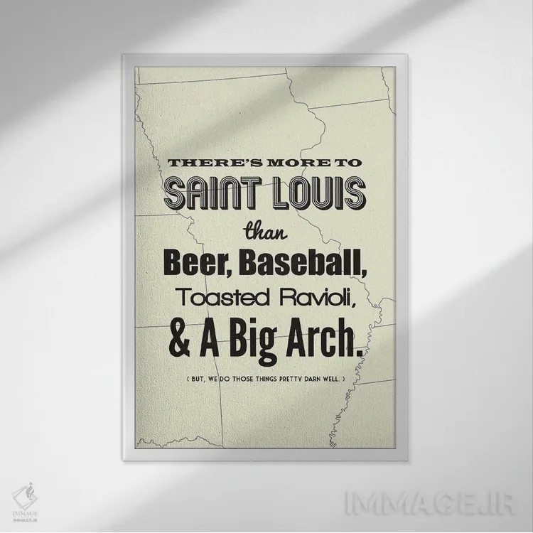 تابلو سنت لوئیس فراتر از اینهاست اثر پرینتهای بنتون پارک (استودیو/گالری هنری) - نمای قابدار سفید