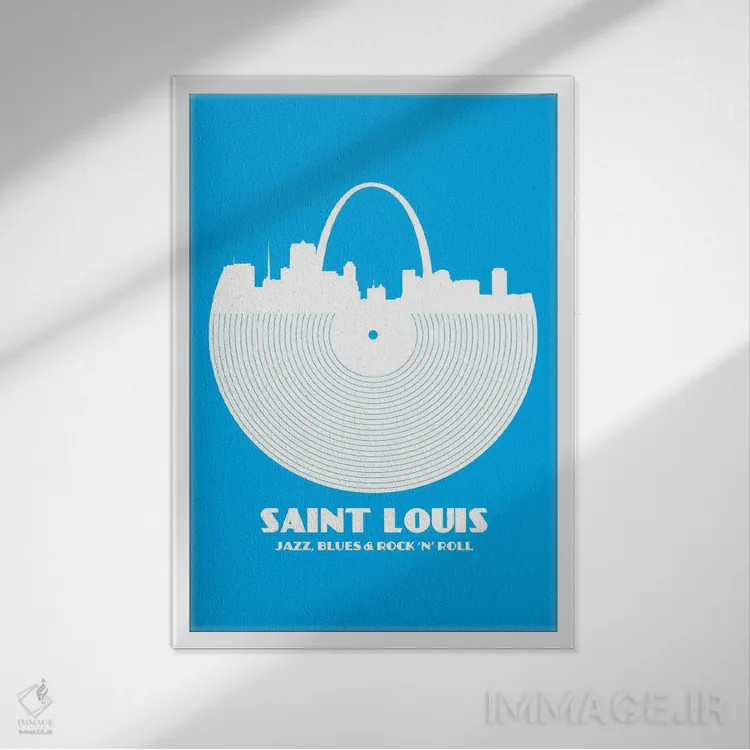 تابلو سنت لوئیس (شهر آمریکا) اثر پرینتهای بنتون پارک (استودیو/گالری هنری) - نمای قابدار سفید