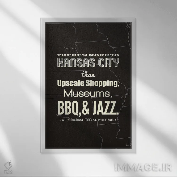 تابلو کانزاسسیتی فراتر از اینهاست اثر پرینتهای بنتون پارک (استودیو/گالری هنری) - نمای قابدار سفید