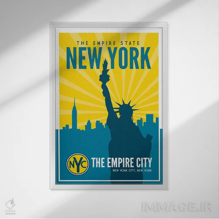 تابلو ایالت امپایر نیویورک (نام مستعار ایالت نیویورک) اثر پرینتهای بنتون پارک (استودیو/گالری هنری) - نمای قابدار سفید