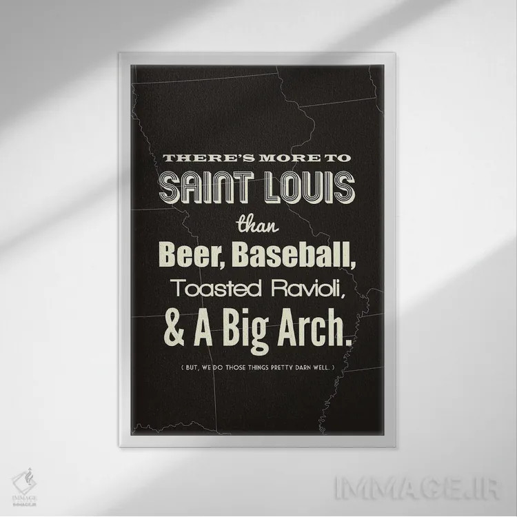 تابلو سنت لوئیس فراتر از اینهاست اثر پرینتهای بنتون پارک (استودیو/گالری هنری) - نمای قابدار سفید
