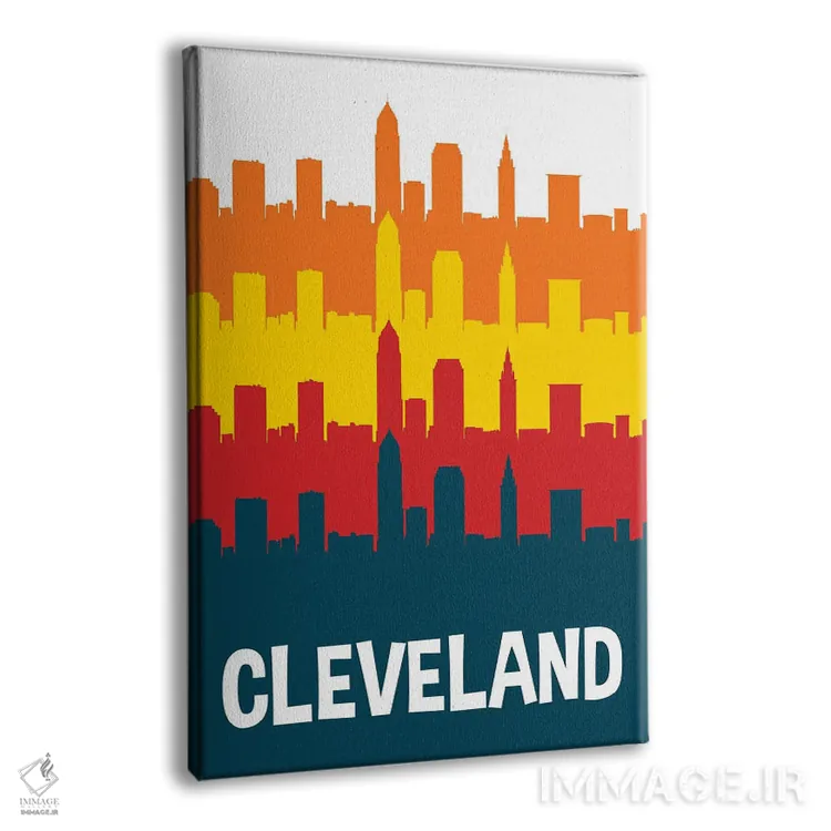 تابلو نمای افق شهر کلیولند اثر پرینتهای بنتون پارک (استودیو/گالری هنری) - نمای پرسپکتیو محصول