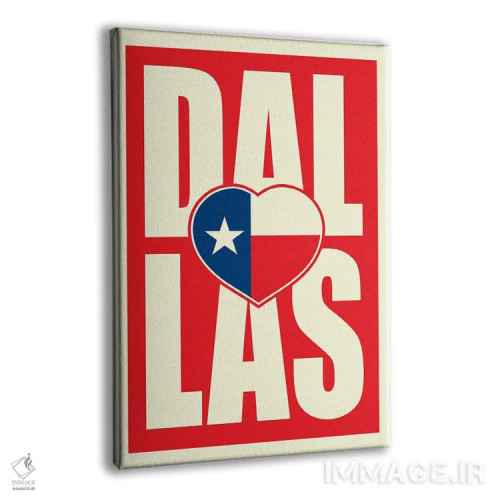 تابلو قلب پرچم تایپوگرافی دالاس اثر پرینتهای بنتون پارک (استودیو/گالری هنری) - نمای پرسپکتیو محصول