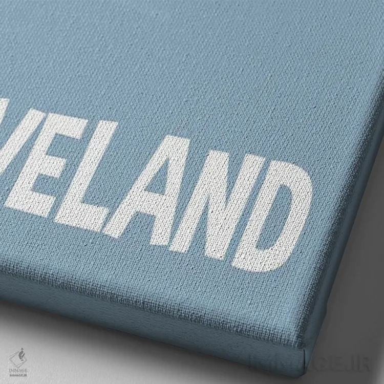 تابلو خط افق کلیولند (طرح خطی) اثر پرینتهای بنتون پارک (استودیو/گالری هنری) - نمای نزدیک بافت بوم