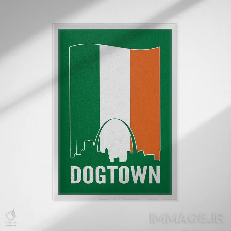 تابلو داگتاون سنت لوئیس (نام محله) اثر پرینتهای بنتون پارک (استودیو/گالری هنری) - نمای قابدار سفید