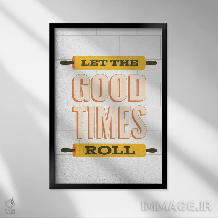 تابلو بگذار لحظات خوب جریان پیدا کند اثر پرینتهای بنتون پارک (استودیو/گالری هنری) - نمای قابدار مشکی