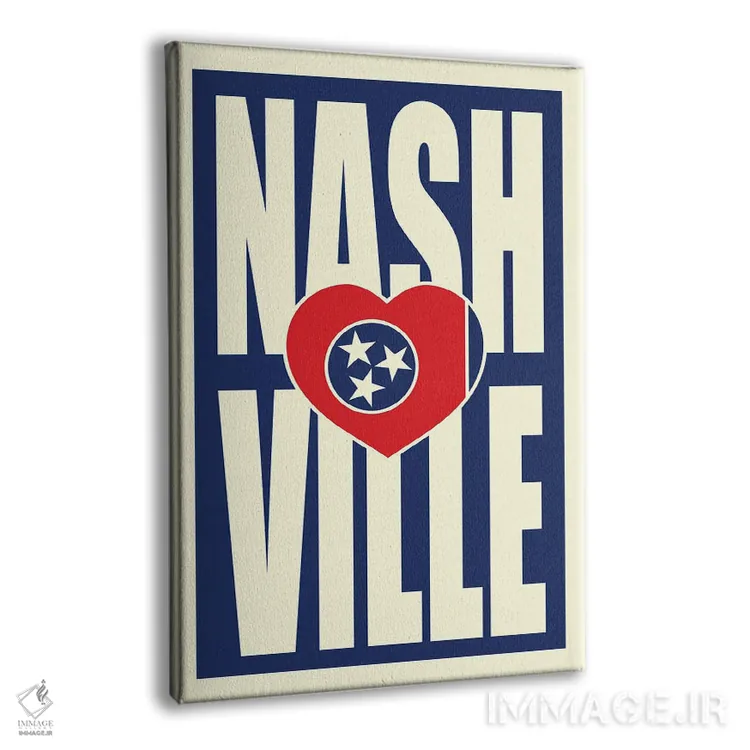 تابلو قلب تایپوگرافی نشویل اثر پرینتهای بنتون پارک (استودیو/گالری هنری) - نمای پرسپکتیو محصول