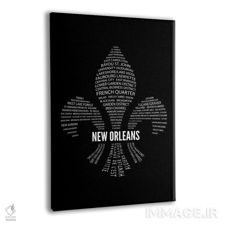 تابلو محلههای نیواورلئان با نماد فلور-د-لیس اثر پرینتهای بنتون پارک (استودیو/گالری هنری) - نمای پرسپکتیو محصول
