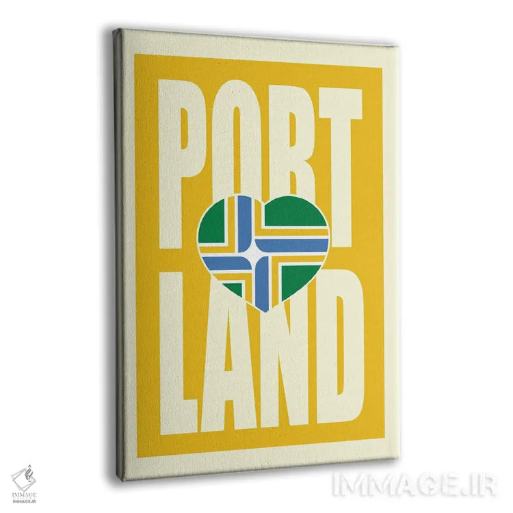 تابلو پرچم تایپوگرافی پورتلند اثر پرینتهای بنتون پارک (استودیو/گالری هنری) - نمای پرسپکتیو محصول
