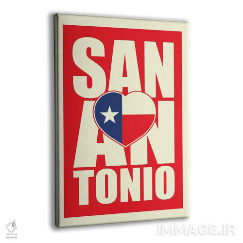 تابلو قلب تایپوگرافی سنآنتونیو اثر پرینتهای بنتون پارک (استودیو/گالری هنری) - نمای پرسپکتیو محصول