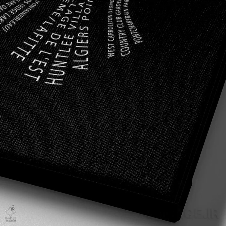 تابلو محلههای نیواورلئان با نماد فلور-د-لیس اثر پرینتهای بنتون پارک (استودیو/گالری هنری) - نمای نزدیک بافت بوم