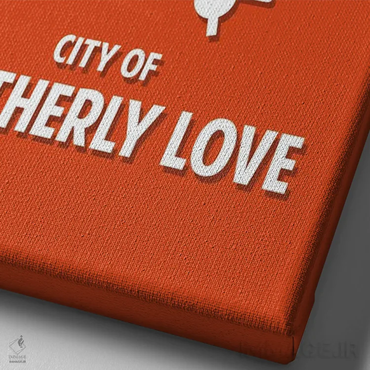 تابلو شهر عشق برادری (لقب فیلادلفیا) اثر پرینتهای بنتون پارک (استودیو/گالری هنری) - نمای نزدیک بافت بوم