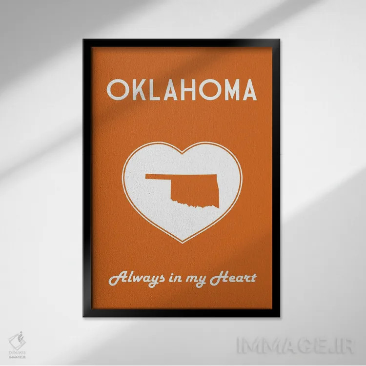 تابلو اوکلاهما (ایالت آمریکا) اثر پرینتهای بنتون پارک (استودیو/گالری هنری) - نمای قابدار مشکی