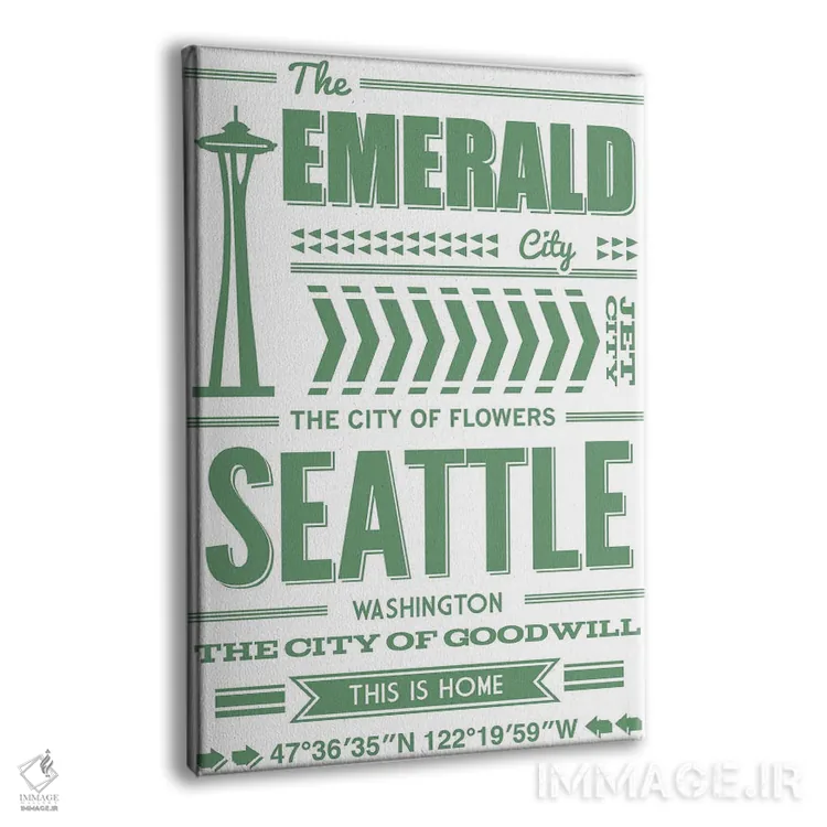 تابلو تایپوگرافی سیاتل اثر پرینتهای بنتون پارک (استودیو/گالری هنری) - نمای پرسپکتیو محصول