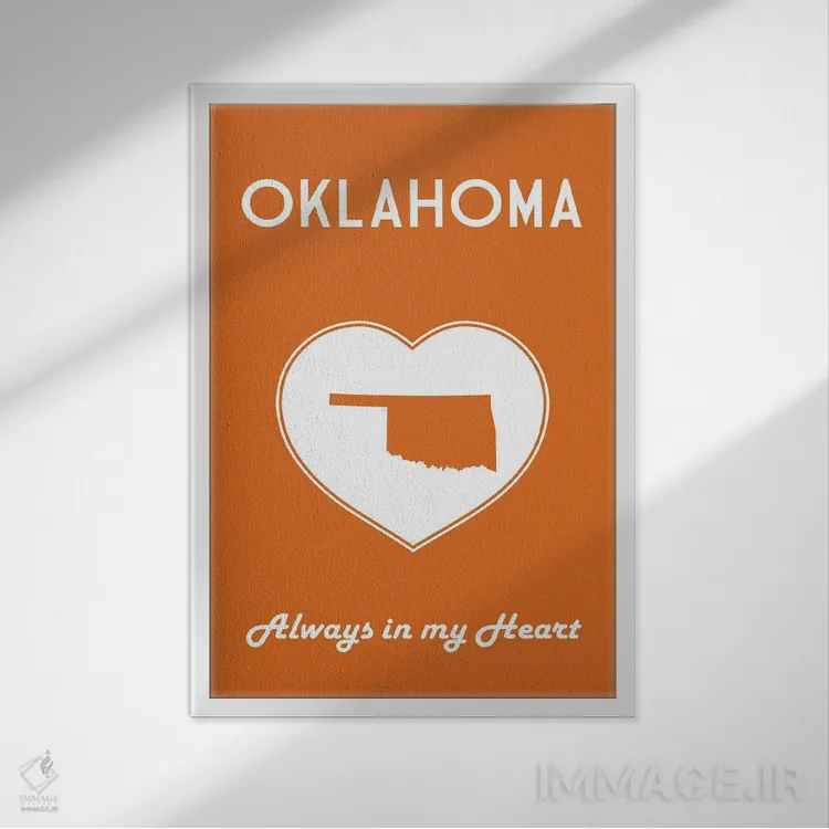 تابلو اوکلاهما (ایالت آمریکا) اثر پرینتهای بنتون پارک (استودیو/گالری هنری) - نمای قابدار سفید