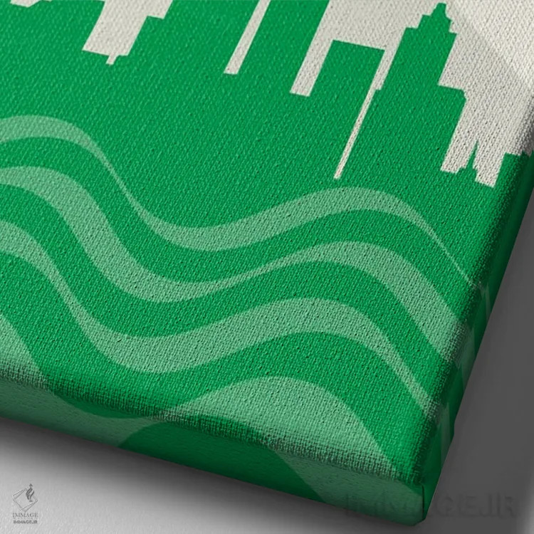 تابلو منظرهٔ افق سیاتل اثر پرینتهای بنتون پارک (استودیو/گالری هنری) - نمای نزدیک بافت بوم