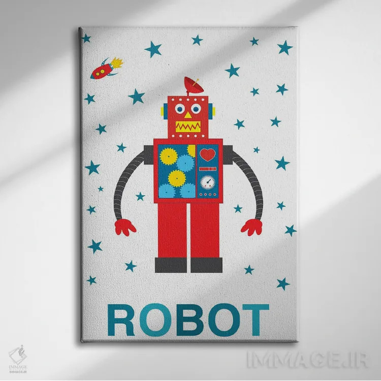 تابلو موشک رباتی اثر پرینتهای بنتون پارک (استودیو/گالری هنری) - نمای روبهرو روی دیوار