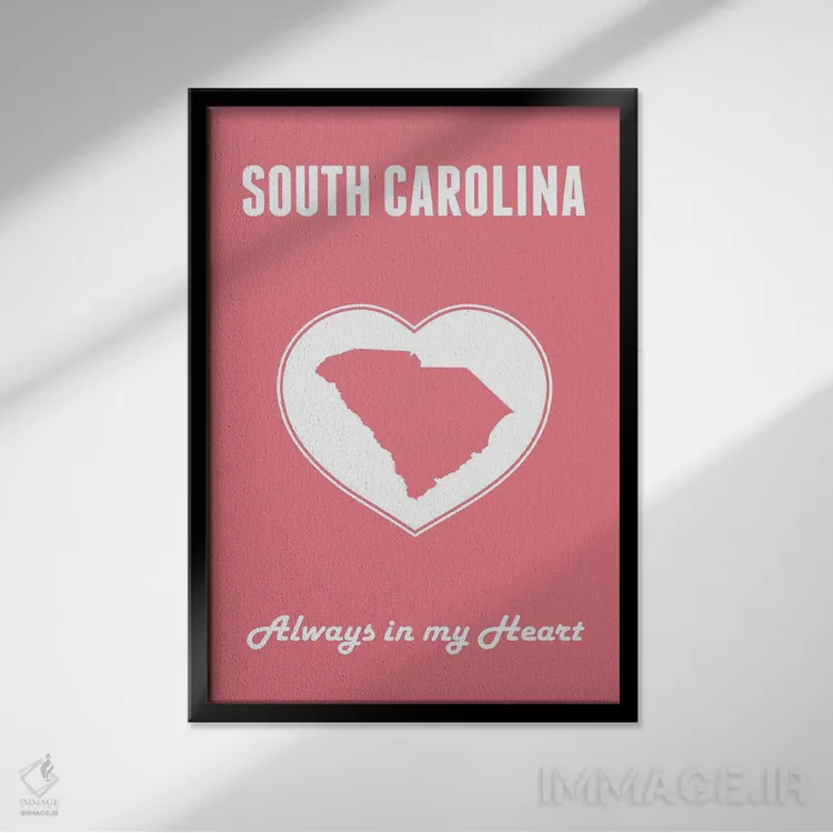 تابلو کارولینای جنوبی (ایالت آمریکا) اثر پرینتهای بنتون پارک (استودیو/گالری هنری) - نمای قابدار مشکی