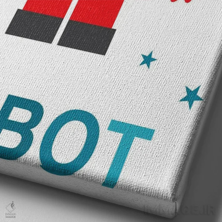 تابلو موشک رباتی اثر پرینتهای بنتون پارک (استودیو/گالری هنری) - نمای نزدیک بافت بوم