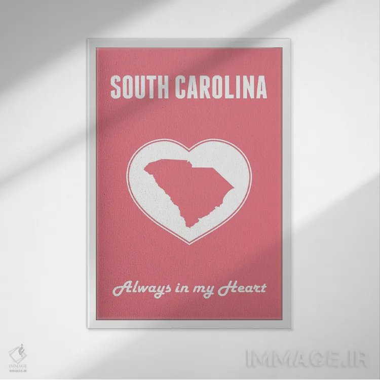 تابلو کارولینای جنوبی (ایالت آمریکا) اثر پرینتهای بنتون پارک (استودیو/گالری هنری) - نمای قابدار سفید