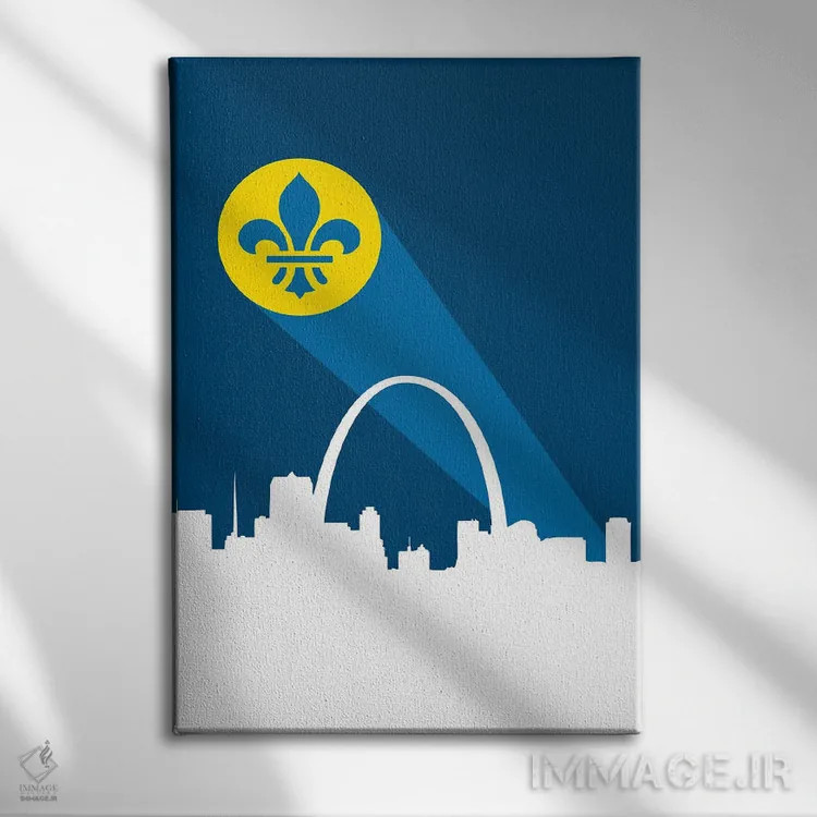 تابلو سیگنال ابرقهرمانی سنت لوئیس اثر پرینتهای بنتون پارک (استودیو/گالری هنری) - نمای روبهرو روی دیوار