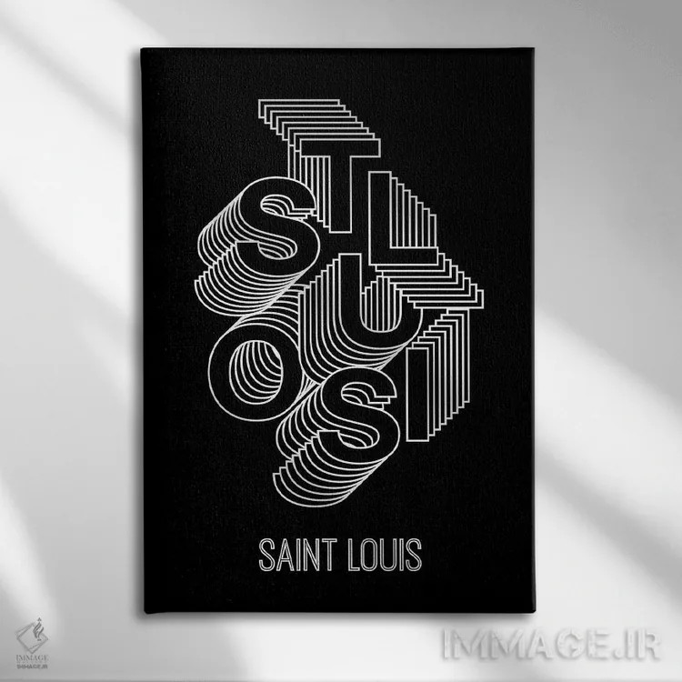 تابلو پلههای سنت لوئیس اثر پرینتهای بنتون پارک (استودیو/گالری هنری) - نمای روبهرو روی دیوار