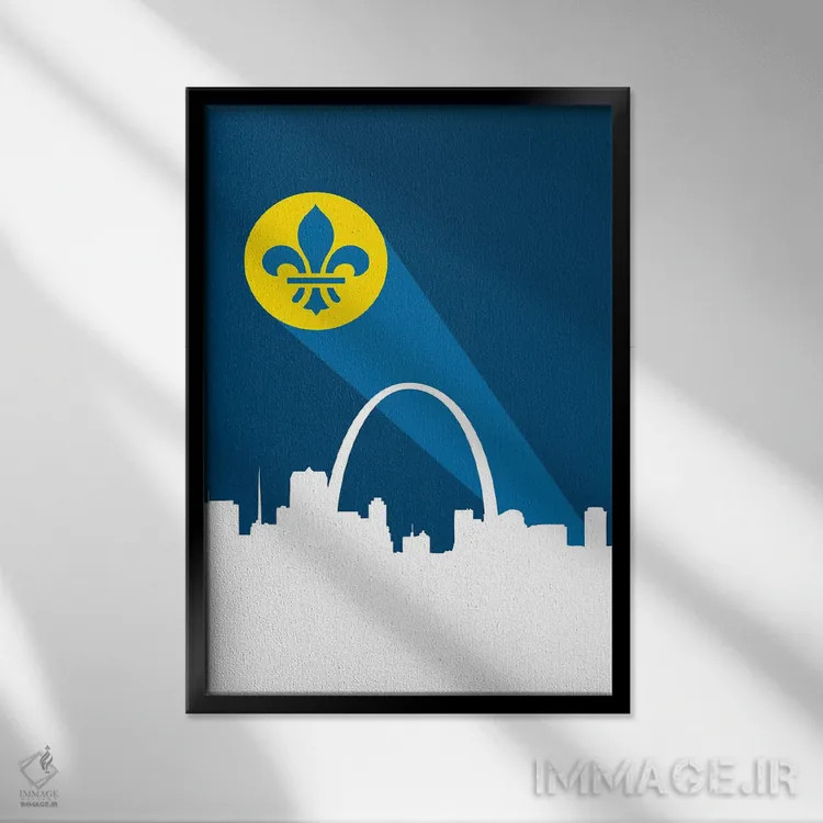 تابلو سیگنال ابرقهرمانی سنت لوئیس اثر پرینتهای بنتون پارک (استودیو/گالری هنری) - نمای قابدار مشکی