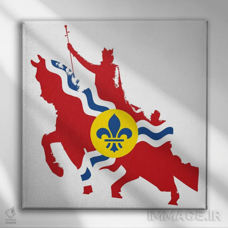 تابلو مجسمهٔ سنت لوئیس اثر پرینتهای بنتون پارک (استودیو/گالری هنری) - نمای روبهرو روی دیوار