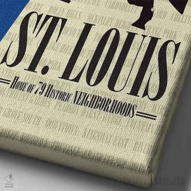تابلو سنت لوئیس (شهر آمریکا) اثر پرینتهای بنتون پارک (استودیو/گالری هنری) - نمای نزدیک بافت بوم