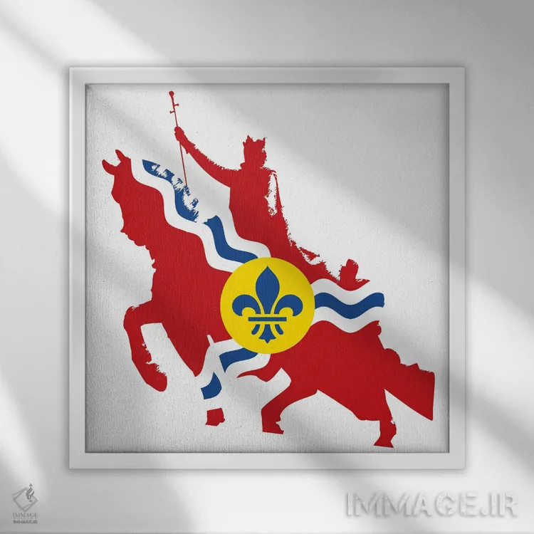 تابلو مجسمهٔ سنت لوئیس اثر پرینتهای بنتون پارک (استودیو/گالری هنری) - نمای قابدار سفید